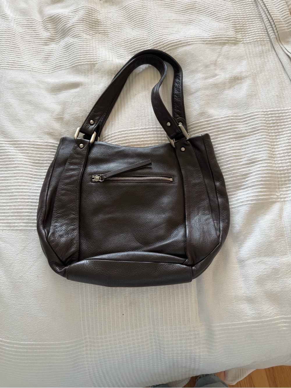 Women’s Leather Shoulder Bag - Dark Brown